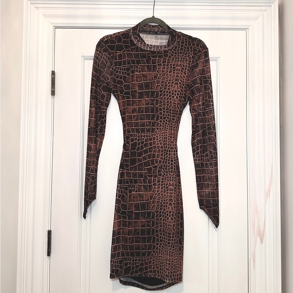 Snake Print Mini Dress - Picture 2 of 4